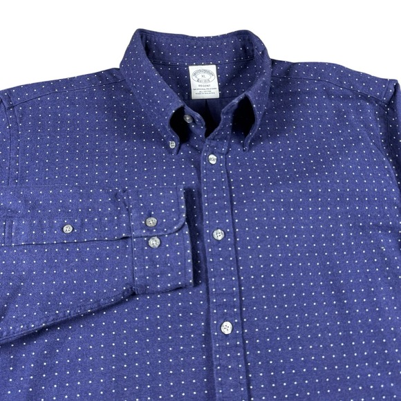 346 Brooks Brothers Other - Brooks Brothers Flannel Shirt Men's XL Polka Dot Regent Fit 1818 100% Cotton